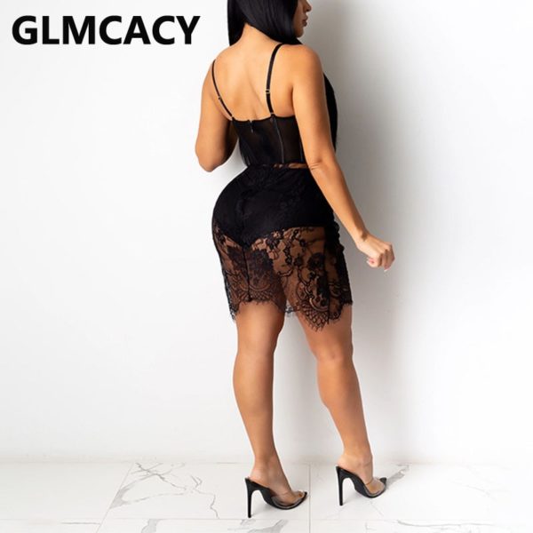 Mihalnicové čipkované živôtikové šaty z priesvitnej sieťoviny – Obrázok 2