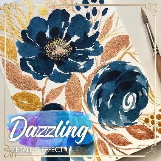 Súprava metalických akvarelov (12 farieb) – Obrázok 2