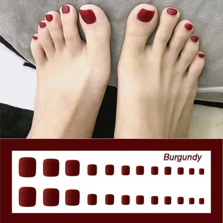 1 min. zmena štýlu opakovane použiteľná manikúra na falošné nechty na nohách (24ks) – Obrázok 3