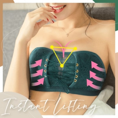 Čipka Bandeau Podprsenka Push Up so sťahovacími šnúrkami